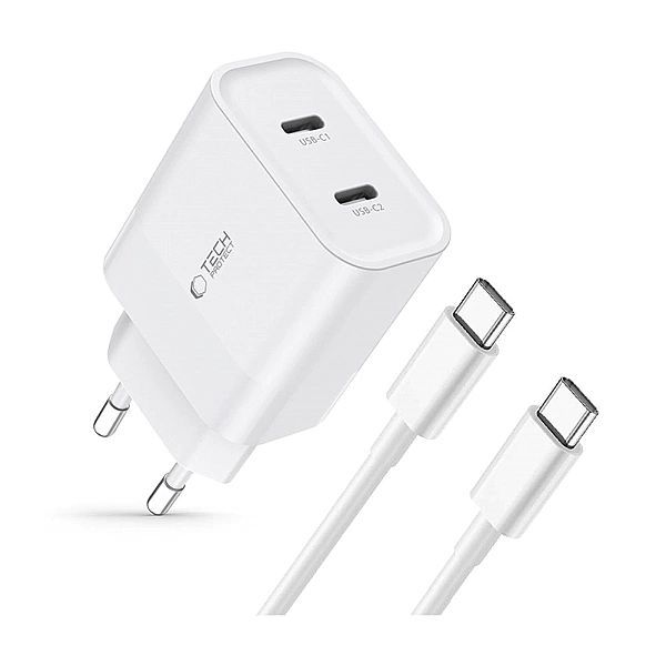 Ładowarka Tech-Protect C20w sieciowa 2x Usb-c Pd 20w z kablem Usb-c /