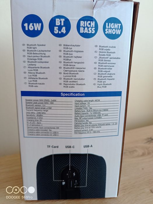 Głośnik bluetooth LED