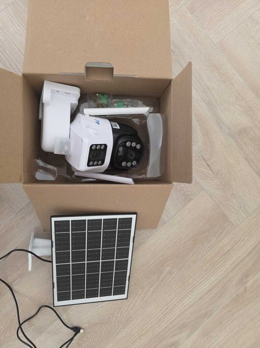 Zewnętrzna kamera solarna 4K HD podwójny obiektyw 4MP Karta SIM 4G LTE bez WIFI