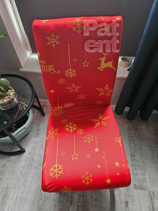 Świąteczne pokrowce na krzesła elastyczne 4 sztuki czerwone