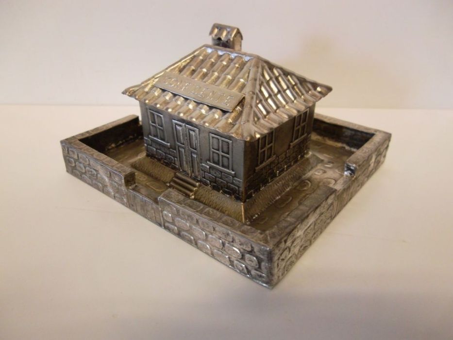 vintage cinzeiro em chapa prateada "CONFIDENTE"