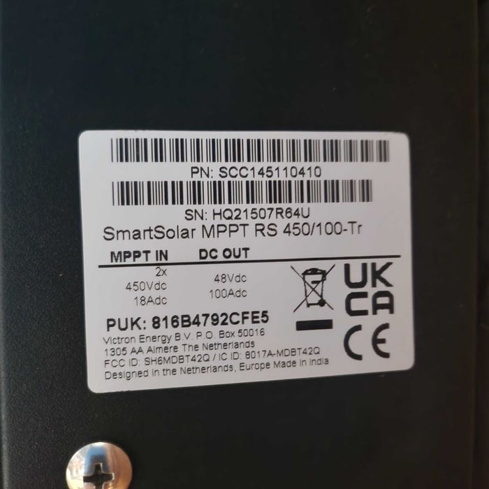 Victron regulator SmartSolar MPPT RS 450/100-Tr