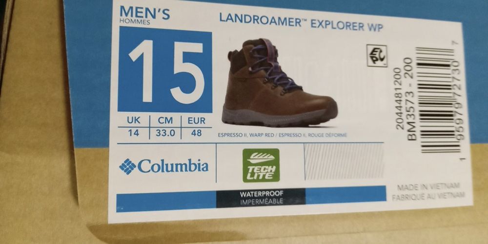 47 49 р. Зимові черевики Columbia Landroamer Explorer 31 33 см водонеп