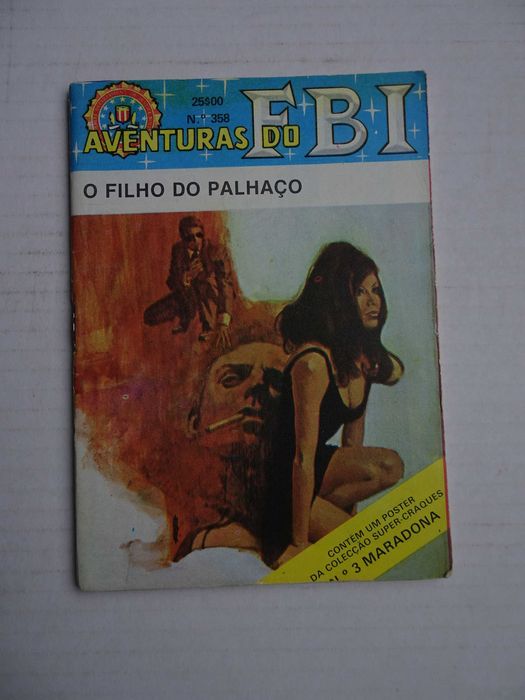 Antigo livro revista FBI nº 358 com poster Maradona
