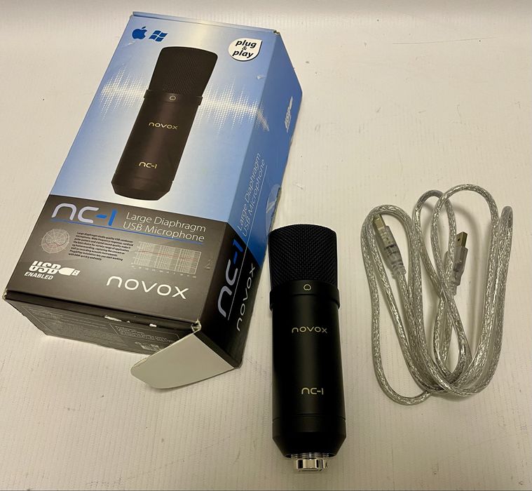 Studyjny mikrofon pojemnościowy USB NOVOX NC1 + STATYW + AKCESORIA !
