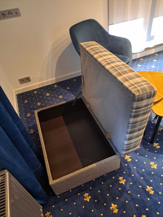 Łóżko narożne szare, kanapa