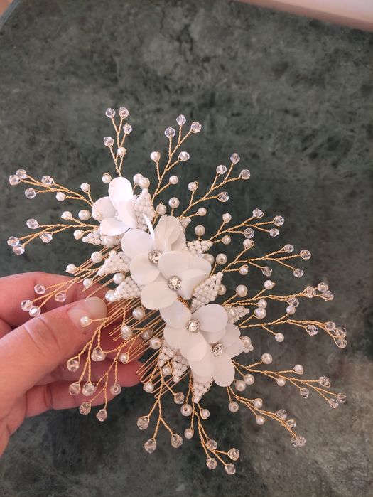 Gancho Toucado Travessa Noiva Flores