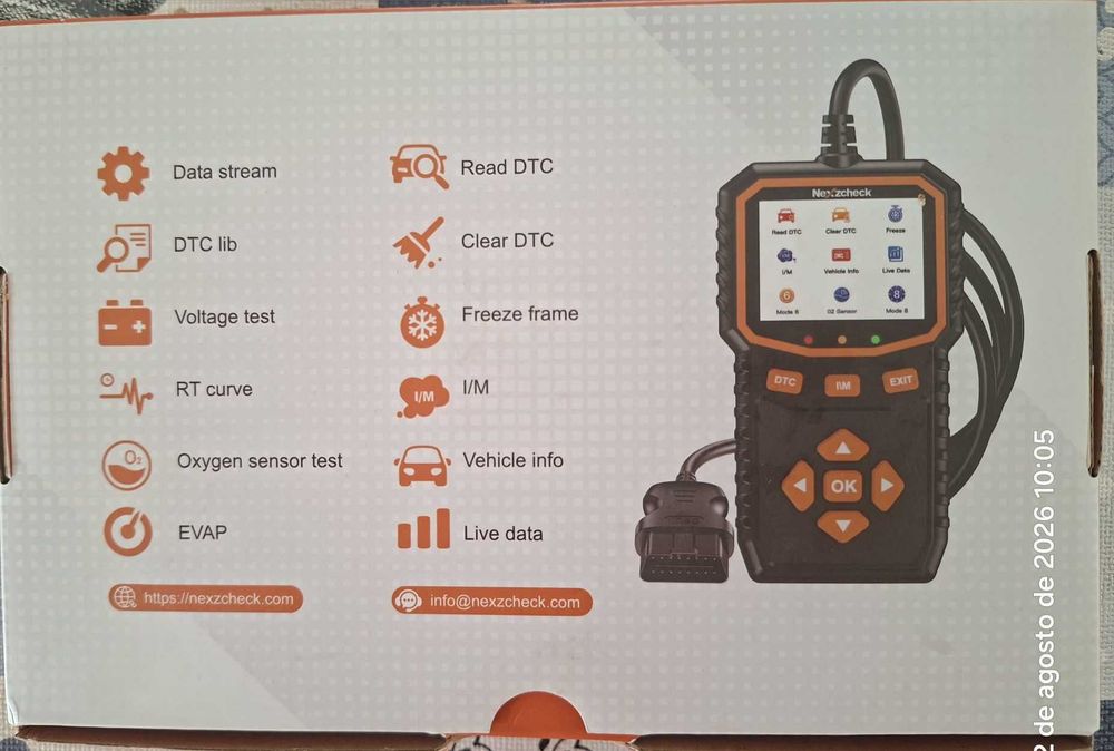 Máquina de Diagnóstico Auto OBD2 Nexzcheck OBDII/EOBD —  Nova