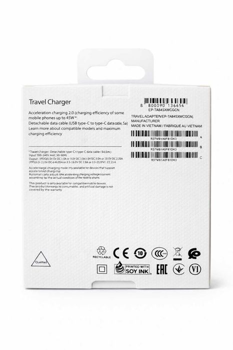 Szybka Ładowarka 45W USB-C Super Fast Charging 2.0 + kabel 5A – Nowa