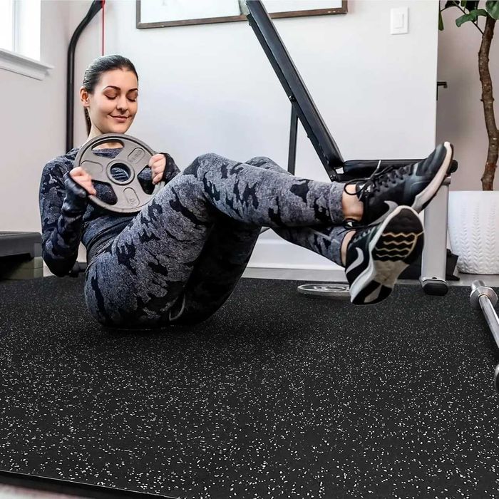 Мат-пазли DualMat 60×60×2 см (чорний/фіолетові вкраплення) — комплект 6 шт