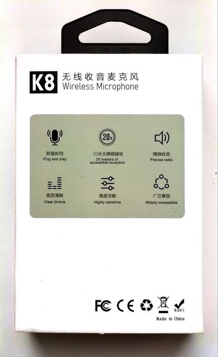 Беспроводной петличный микрофон wireless microphone К8