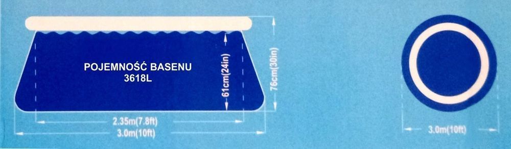 Basen rozporowy okrągły 76x300cm - Avenli - 3618L