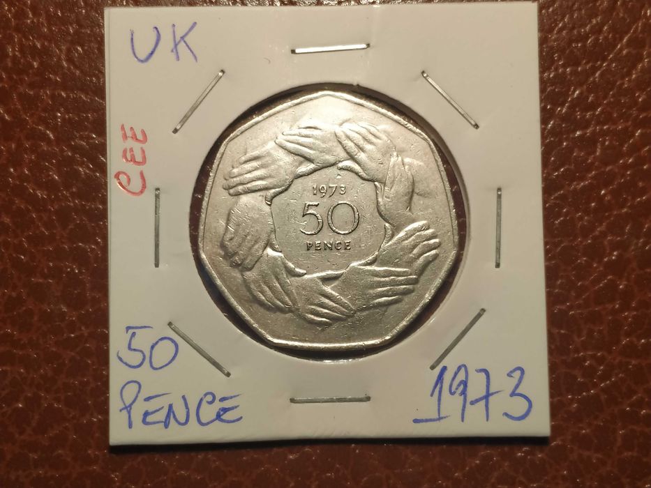 573 moeda de 50 pence de 1973 CEE - Reino Unido