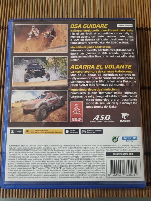 Jogo ps5 Dakar Desert rally