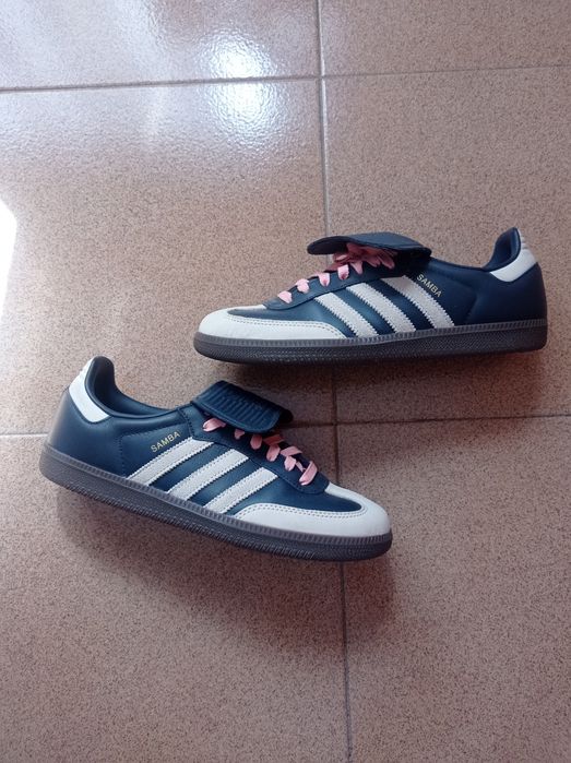 Sapatilhas adidas Samba LT azuis e branca 42,5s