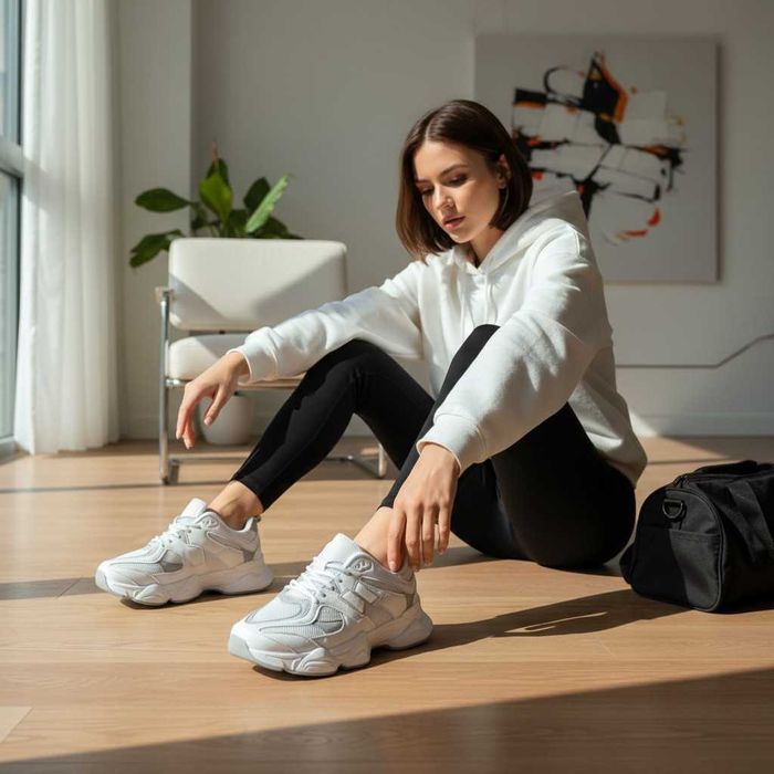 Жіночі кросівки білі стильні