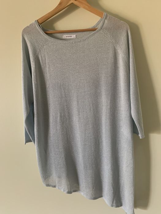 Sweter błękitny stan idealny rozmiar 40 L błyszcząca nitka reserved