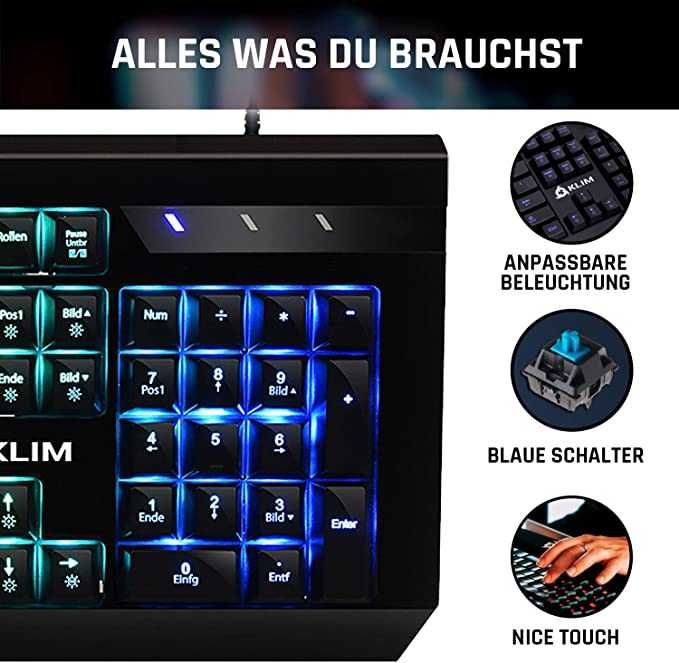 Klawiatura mechaniczna Klim Domination, RGB