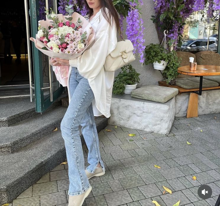 Джинси прямі з розрізами fashionista