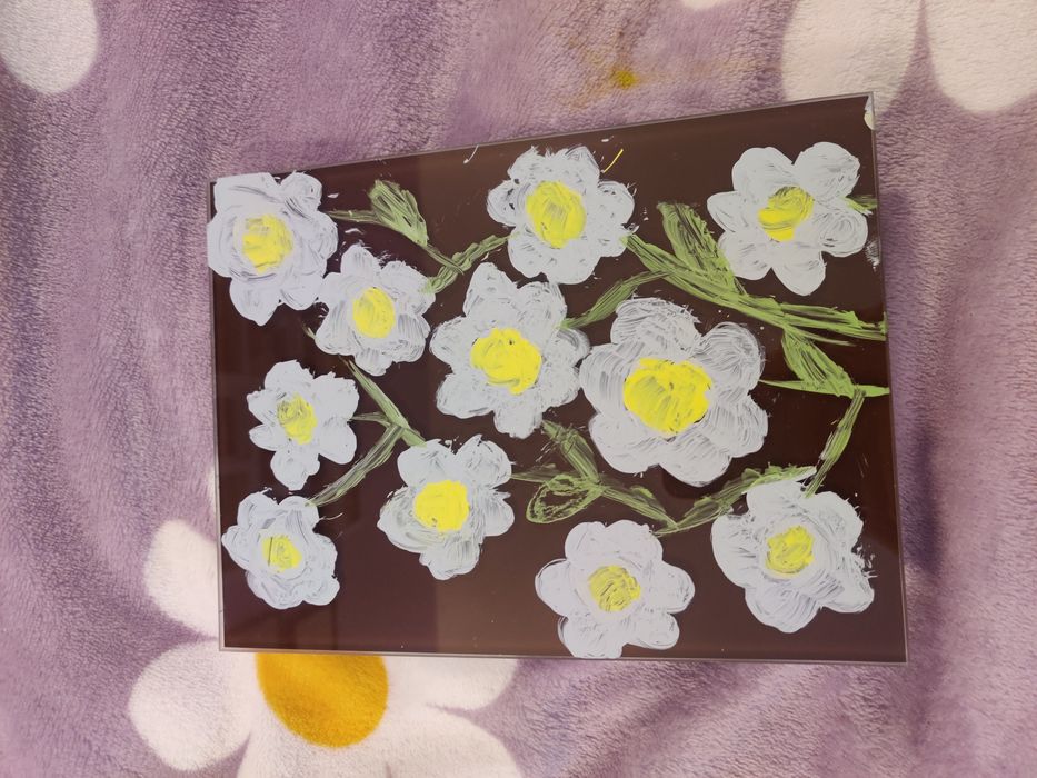 Ręcznie malowany obraz szklany