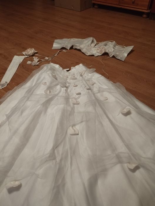 Вінтажне весільне плаття ( спідниця, корсет), рукавички, аксесуари