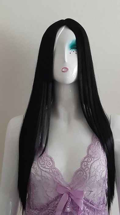 Парик длинный прямые волосы без челки блонд черный каштановый перука