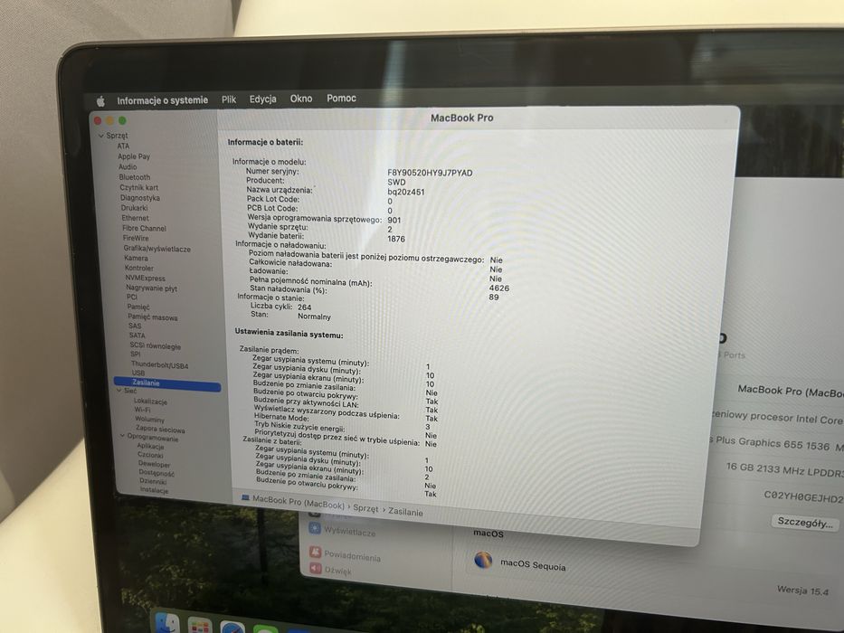 Apple MacBook Pro A1989 i5 16GB 512SSD BEZ BLOKAD TouchBar