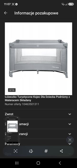 Sprzedam łóżeczko turystyczne