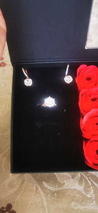 Набір Victoria's сережки+каблучка 16,5