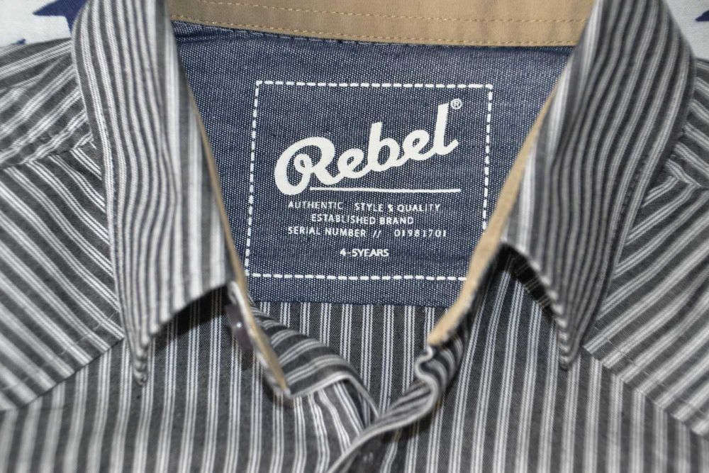 Нова сорочка Rebel р104-110, супер якість, на 4-5 років