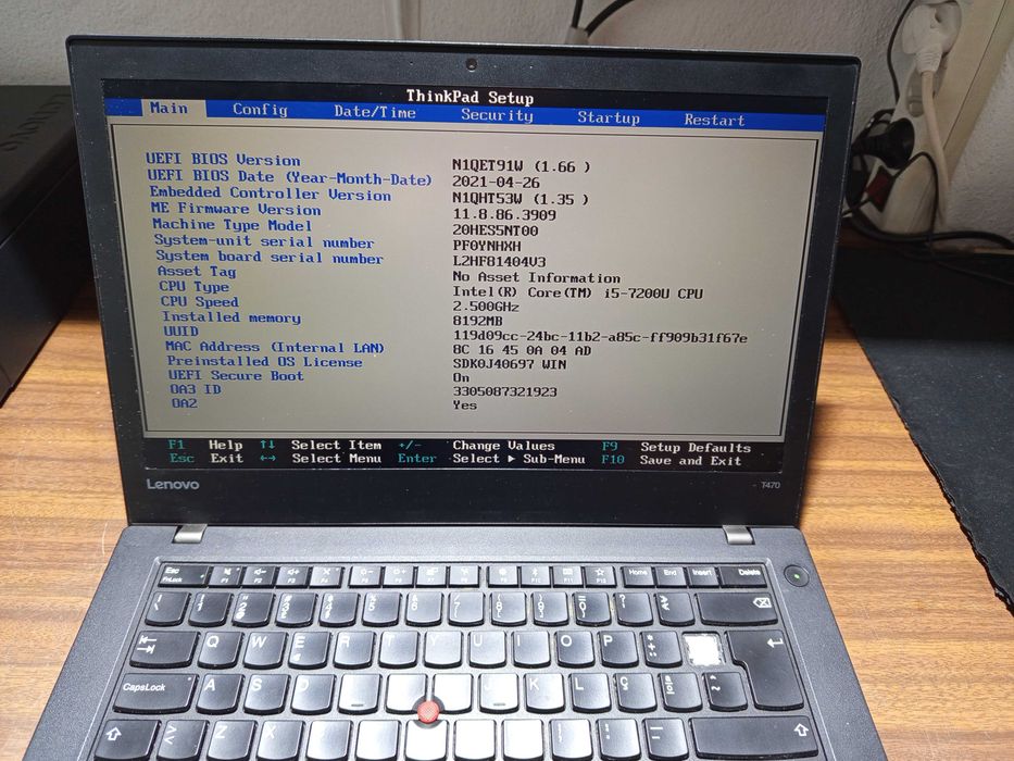 Lenovo T470 Core i5 7200u Ram 8GB