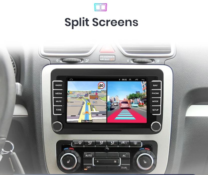 Rádio 7" android Volkswagen Seat Skoda CARPLAY WIFI GPS 2/64GB Novo