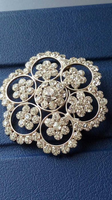 Брошь советы серебро хрусталь