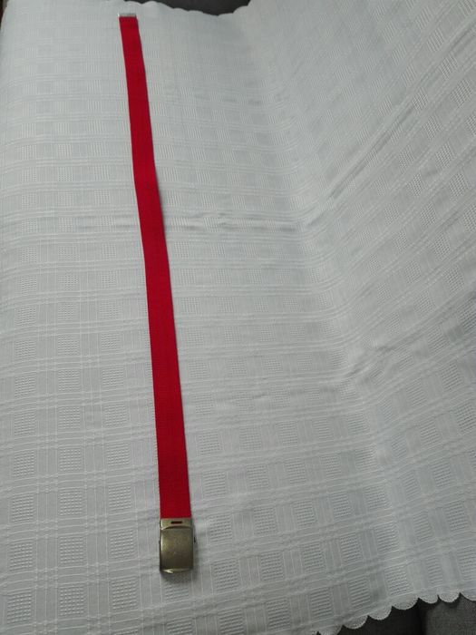 Pasek męski czerwony 112cm, jak nowy