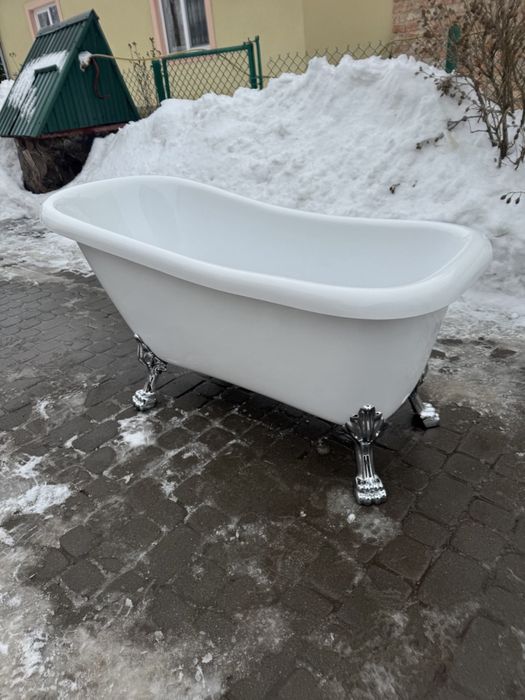 Ванна акрилова на левових лапах 153 см ретро ванна (00248+)