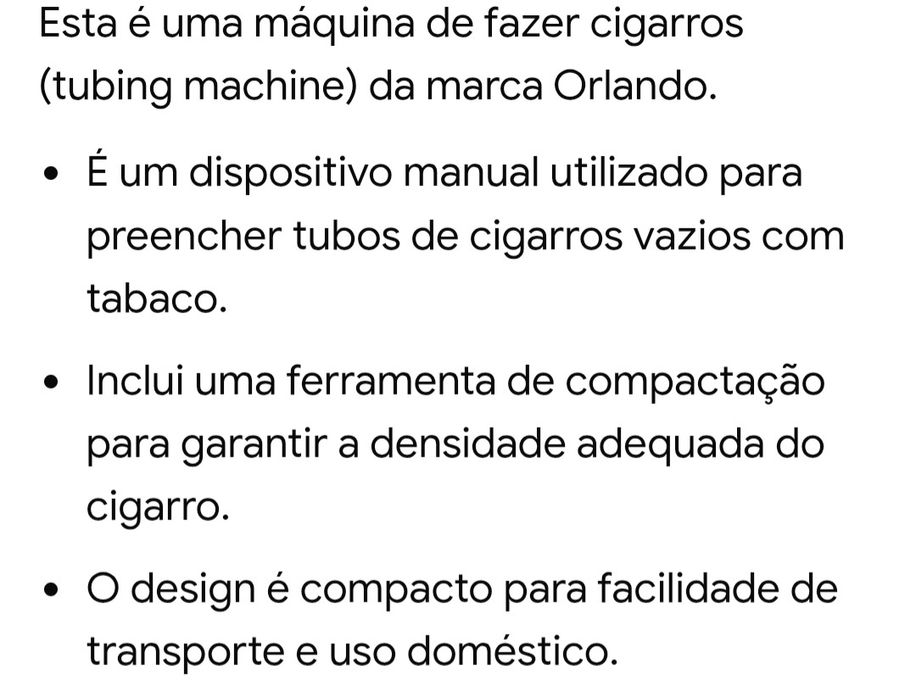 Maquina de Encher Cigarros ORLANDO