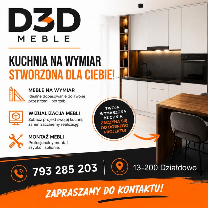 Meble na wymiar - Wizualizacja mebli - Działdowo