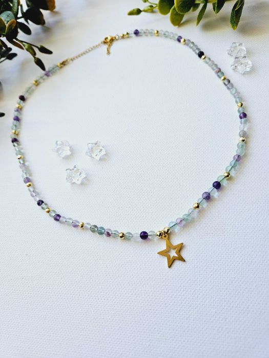 Naszyjnik choker z flourytu