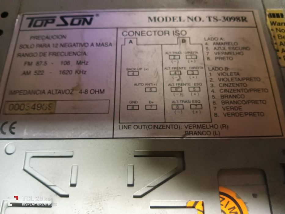 Vendo auto radio usado