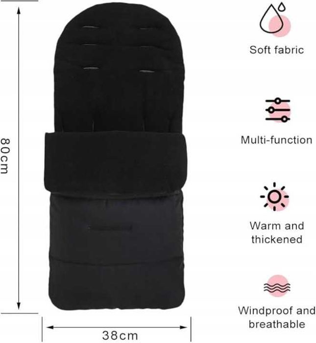 Śpiowrek do spacerówki gondoli 80cm ciepły polar