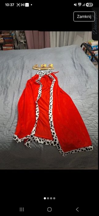 Strój króla dla dorosłych + berlo + korona