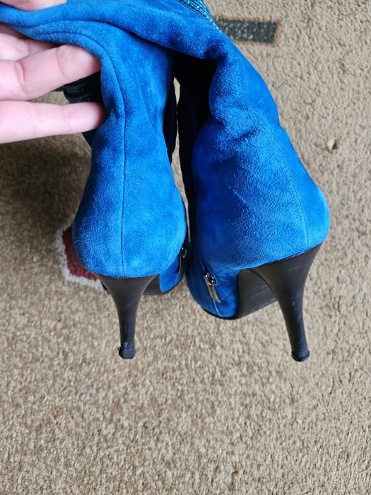 Чоботи замшеві каблук