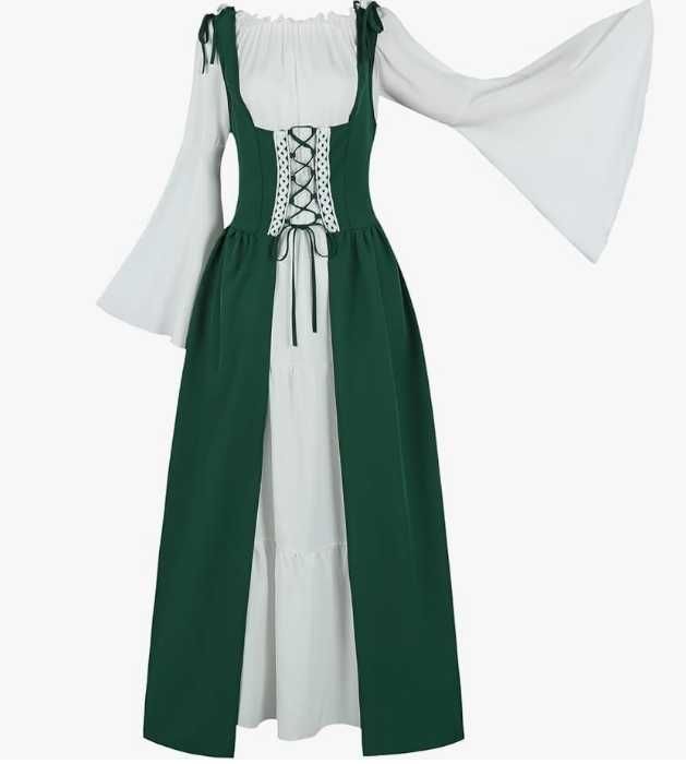 Sukienka wiktoriańska Cosplay strój przebranie kostium elfa XL