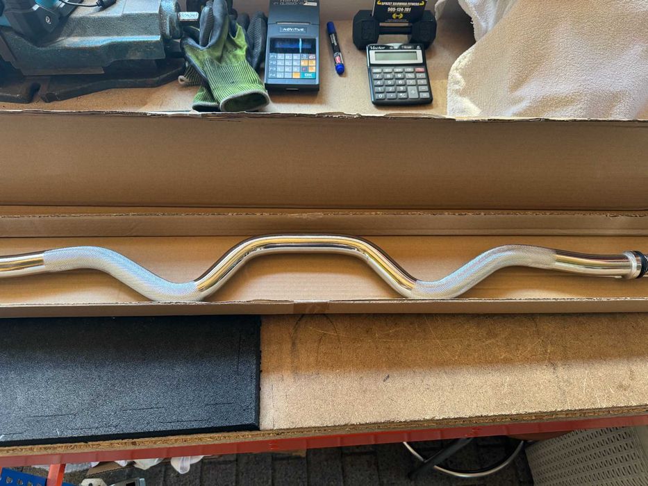 Gryf chromowany mocno łamany 120cm 28mm biceps triceps itd.