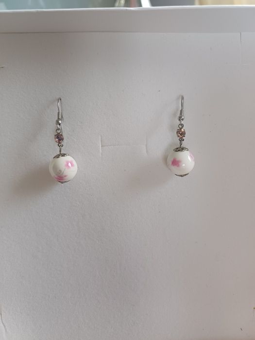 Kolczyki porcelanowe stylowe romantyczne piękne jak nowr