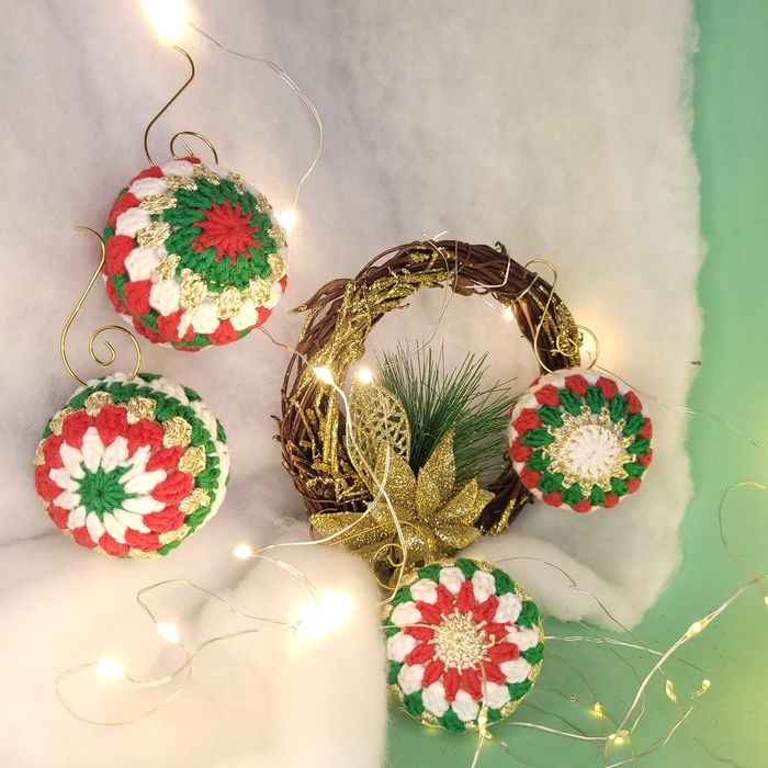 Набір ялинкових прикрас ручної роботи