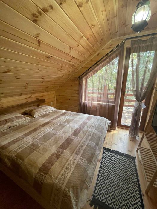 Здаю новий двохпов. зруб з каміном на 12чол.(баня та чан) ліс, Десна