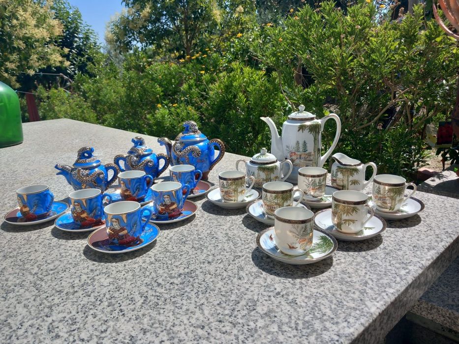 Serviços louça chinesa e japonesa