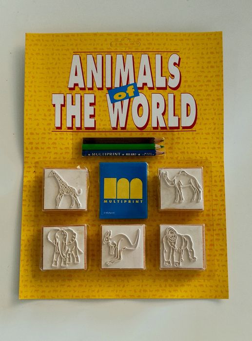 Carimbos Madeira e borracha para brincar - embalagens com 5 carimbos