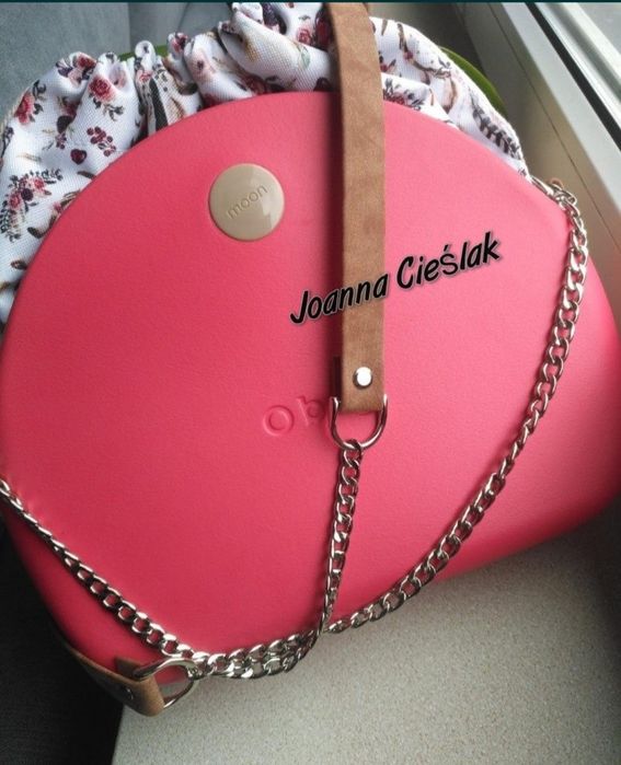 BRĄZ/KARMEL Nowy eco pasek + łańcuszek do obag moon light glam moon